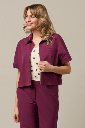 cropped blazer donkerrood