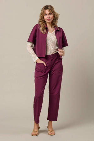 straight regular waist broek donkerrood