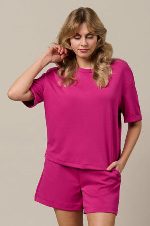 regular waist cargo short fuchsia