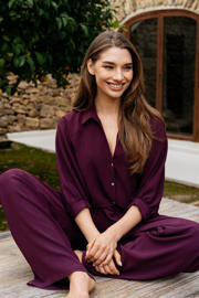 thumbnail: &Co Woman high waist broek donkerrood