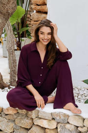 thumbnail: &Co Woman high waist broek donkerrood