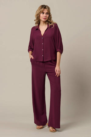 high waist broek donkerrood