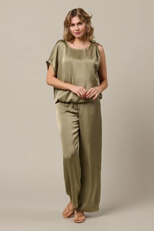 regular waist broek kaki