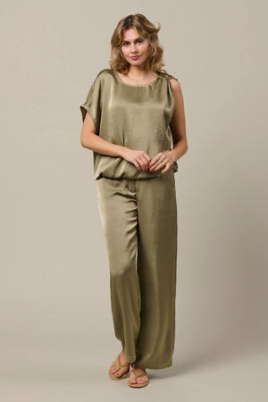 regular waist broek kaki