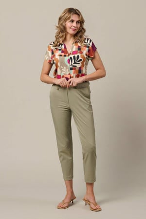 straight regular waist broek kaki