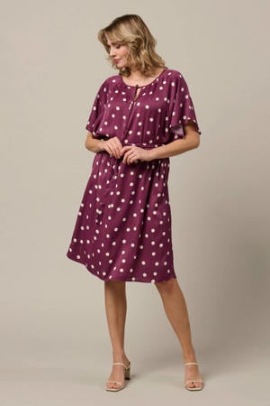 zomerjurk met stippen donkerrood