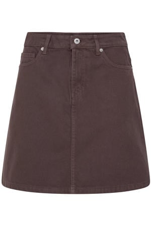 denim spijkerrok donkerbruin