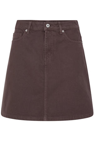 denim spijkerrok donkerbruin