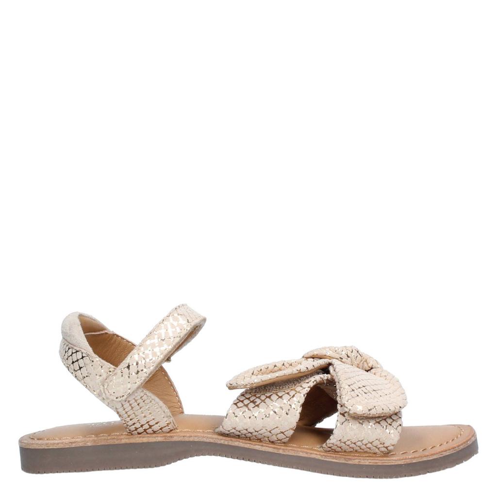 Gouden meisjes Braqeez leren sandalen met klittenband