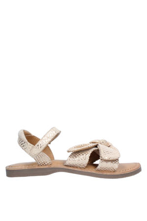 leren sandalen goud