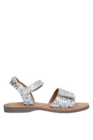leren sandalen zilver