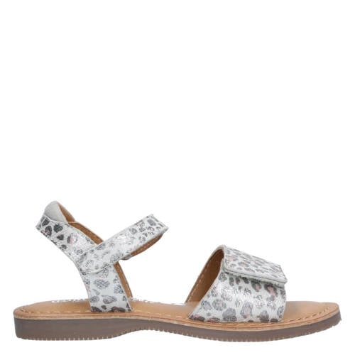 Braqeez leren sandalen zilver