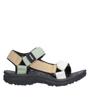 sandalen zwart/beige/groen/wit