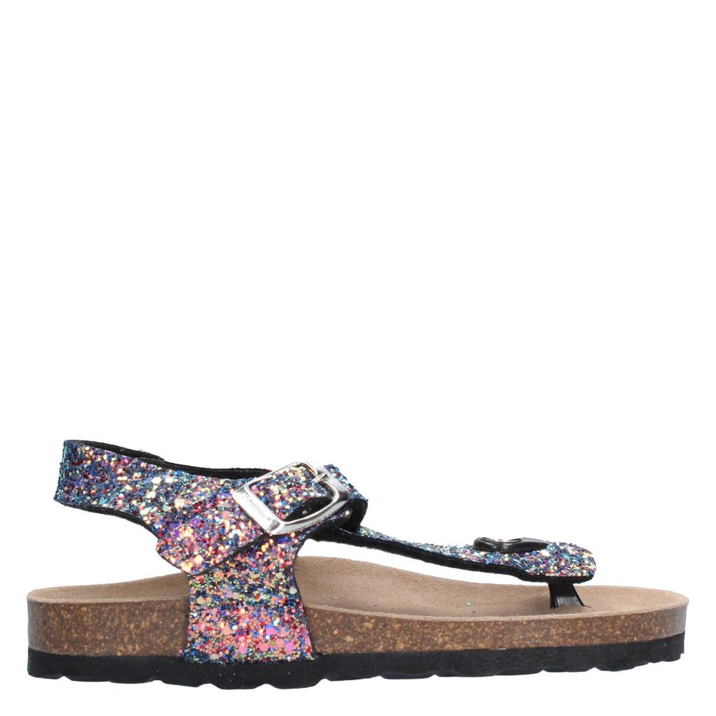 Multikleurige meisjes Braqeez sandalen glitters van 100% leer met gesp