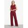 The New Society relaxed high waist broek met linnen donkerrood