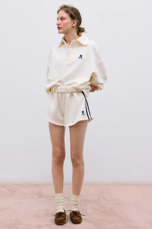 relaxed high waist gestreepte sweatshort