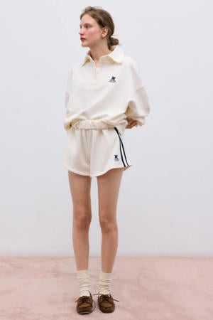 relaxed high waist gestreepte sweatshort
