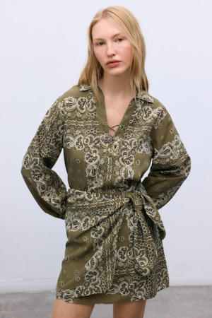 blouse met paisley print groen