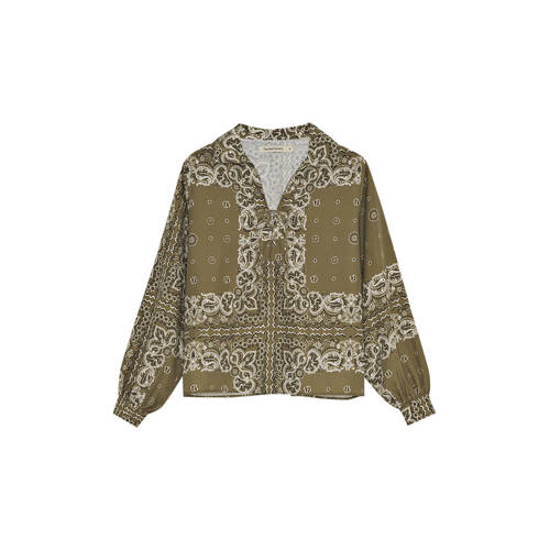 The New Society blouse met paisley print groen afbeelding