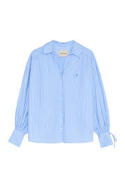 thumbnail: The New Society blouse met krijtstreep lichtblauw