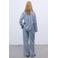 The New Society gestreepte blouse donkerblauw