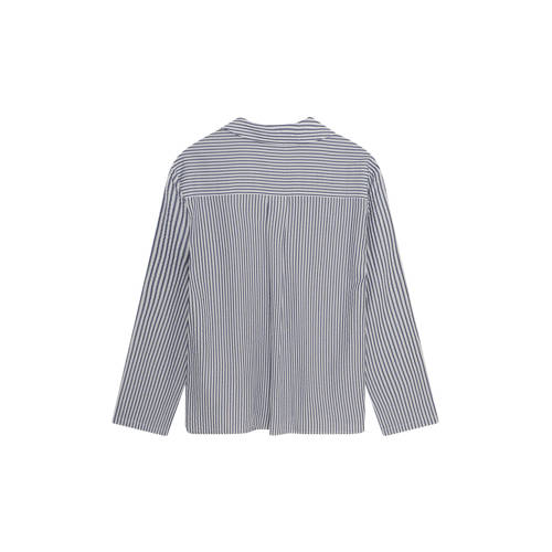 The New Society gestreepte blouse donkerblauw afbeelding