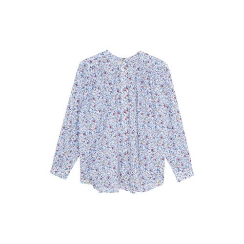 The New Society gebloemde blouse lichtblauw afbeelding