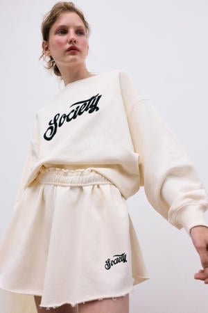 high waist sweatshort ecru