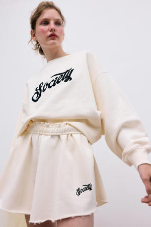 high waist sweatshort ecru