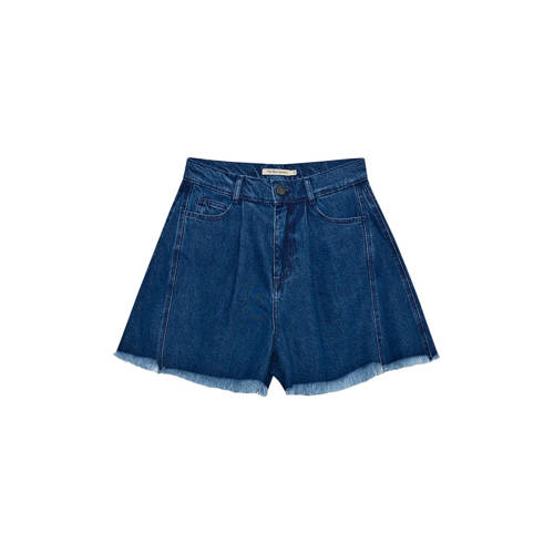 The New Society relaxed high waist denim short dark blue denim afbeelding