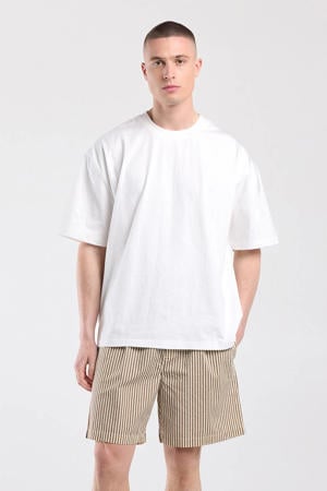 gestreepte pyjamashort beige