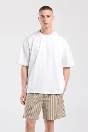 gestreepte pyjamashort beige