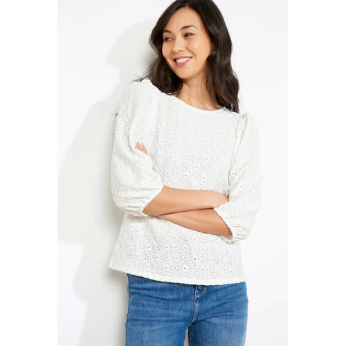 LOLALIZA top ecru broderie afbeelding