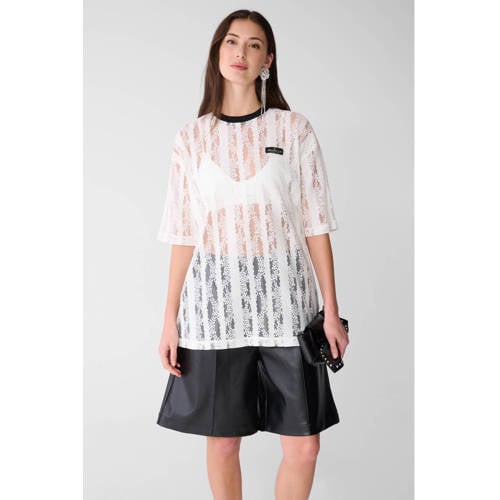 Shoeby kanten T-shirt ecru afbeelding