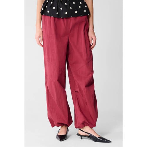 Shoeby high waist casual broek donkerrood afbeelding