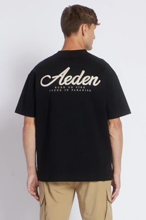 oversized T-shirt met backprint zwart