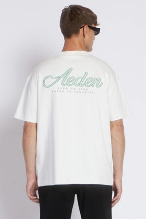 oversized T-shirt met backprint wit