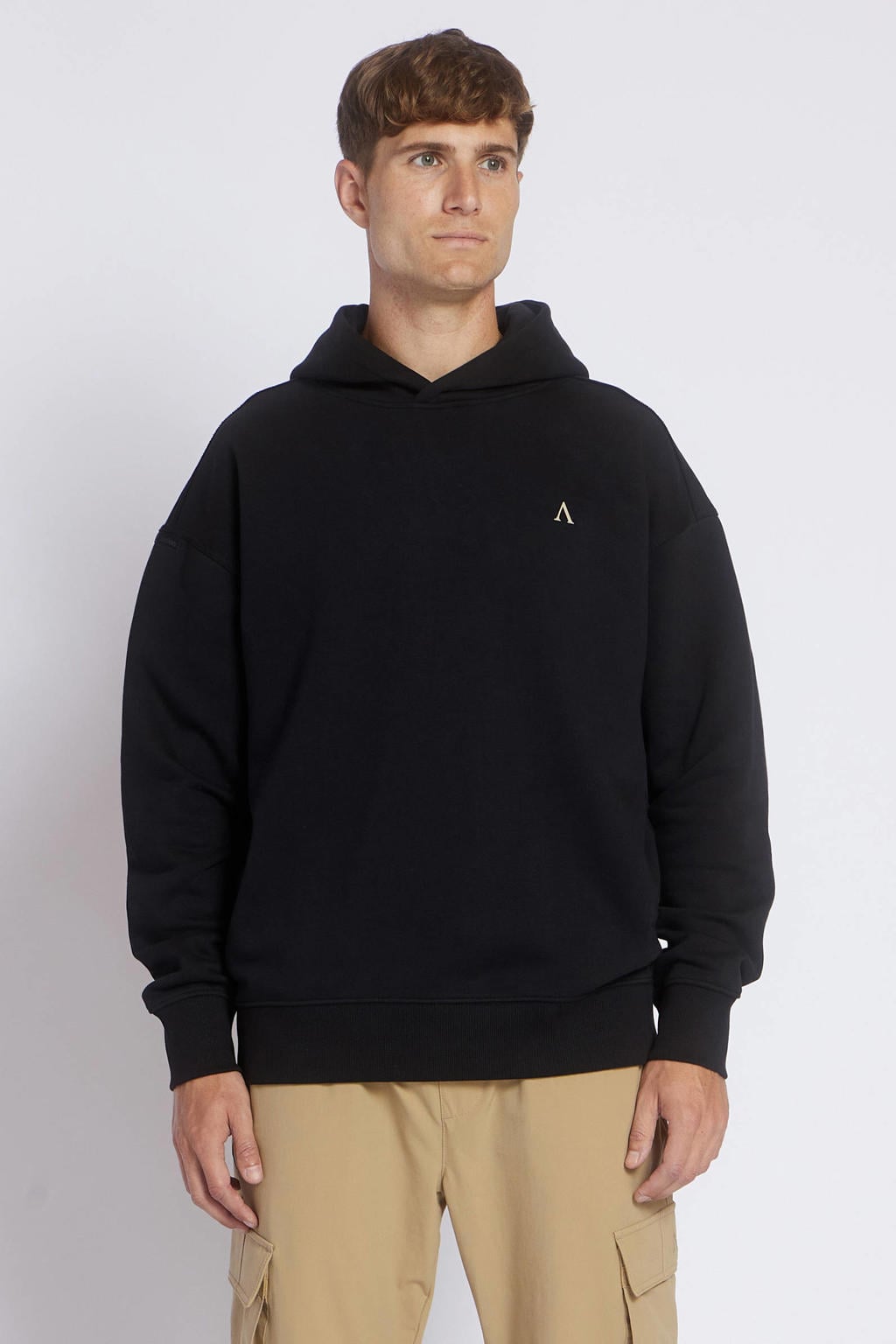 Aeden hoodie met backprint zwart