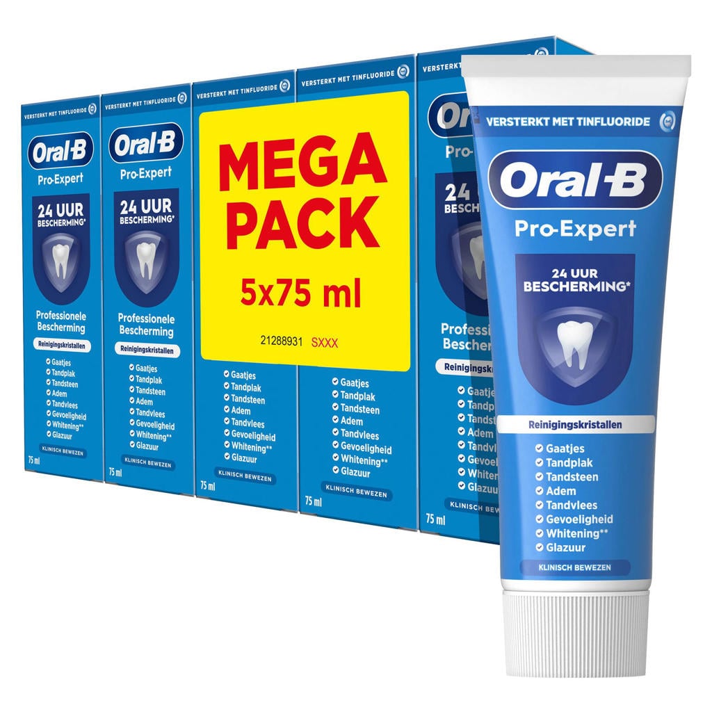 Oral-B Pro-Expert Professionele Bescherming Reinigingskristallen tandpasta 5x75ml