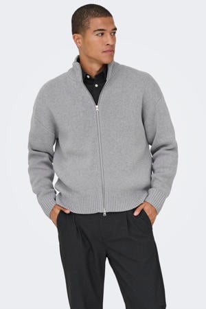 vest gebreid grijs
