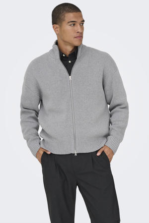 vest gebreid grijs