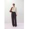 Mango wide leg low waist broek donkerpaars