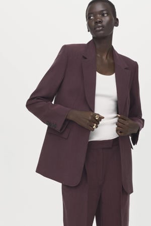 regular blazer donkerpaars