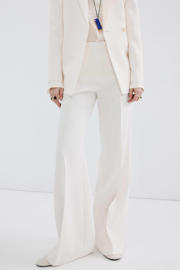 thumbnail: Mango wide leg regular waist broek ecru