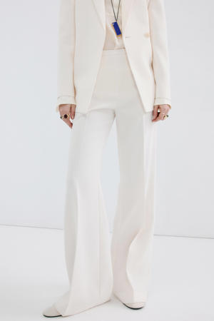 wide leg regular waist broek ecru