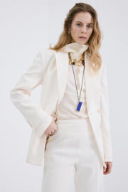 thumbnail: Mango wide leg regular waist broek ecru