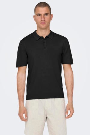 regular polo gebreid zwart