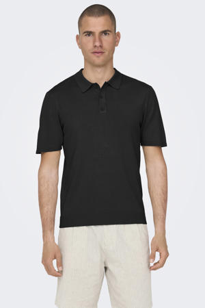 regular polo gebreid zwart