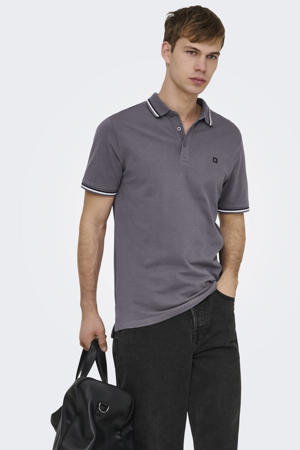slim polo grijs