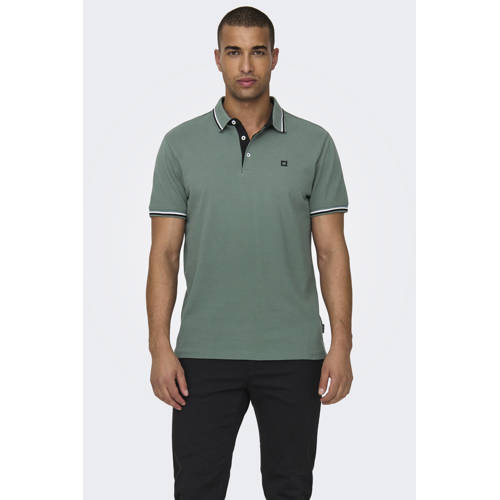 ONLY & SONS regular polo groen afbeelding